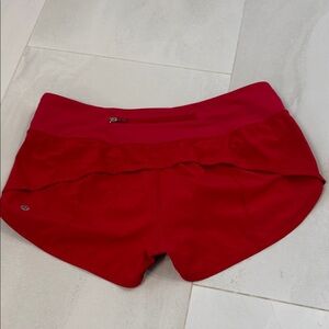 Lululemon Speed Short Red Athletic Shorts